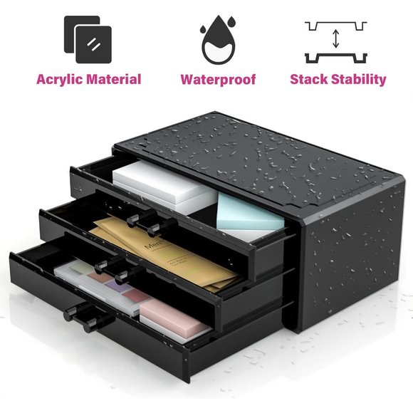 Acrylic Makeup Storage Box with 9 Drawer for Lipstick Jewelry and Makeup Brushes - Picture 6 of 8
